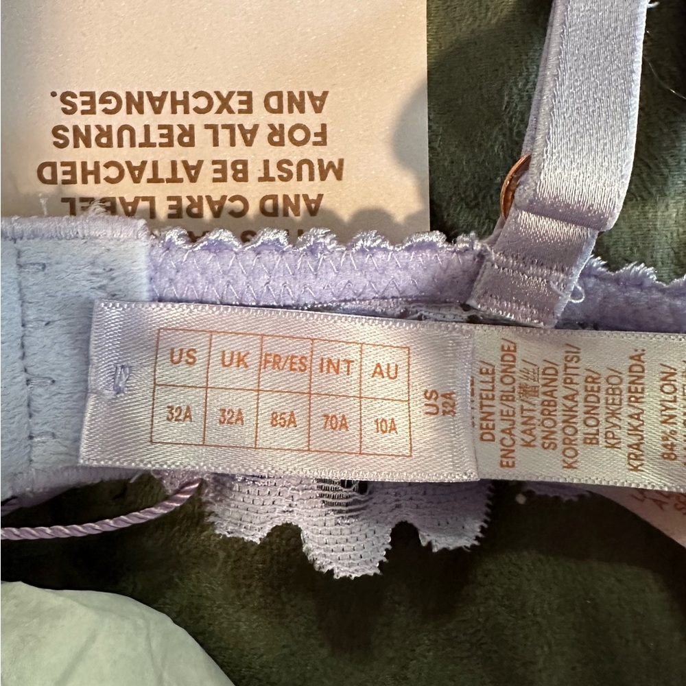 NWT Savage X Fenty Not Sorry Lightly Lined Lace Balconette Bra Lavender